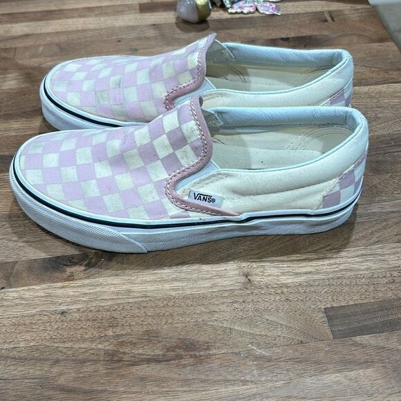 Vans Checkered Mauve Slip On worn once size 4.5 Adorable - Picture 5 of 10
